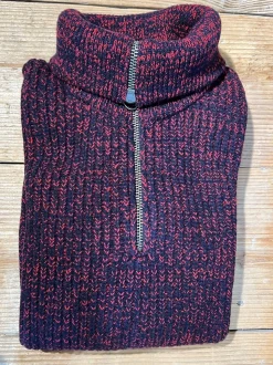 Armor Lux Schipperstrui Blauw/Rood Gemeleerd