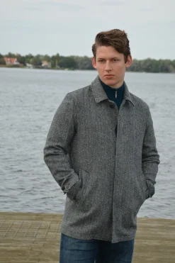 Camplin Overcoat Harris Tweed Grijs