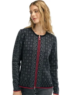 Dale of Norway Wollen Vest Singsaker zwart rood