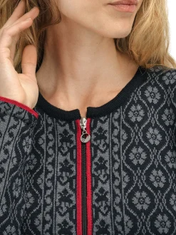 Dale of Norway Wollen Vest Singsaker zwart rood