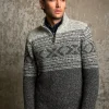 Fisherman out of Ireland Half Zip Jacquard