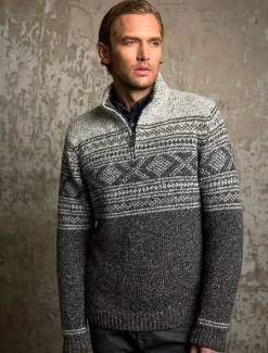 Fisherman out of Ireland Half Zip Jacquard