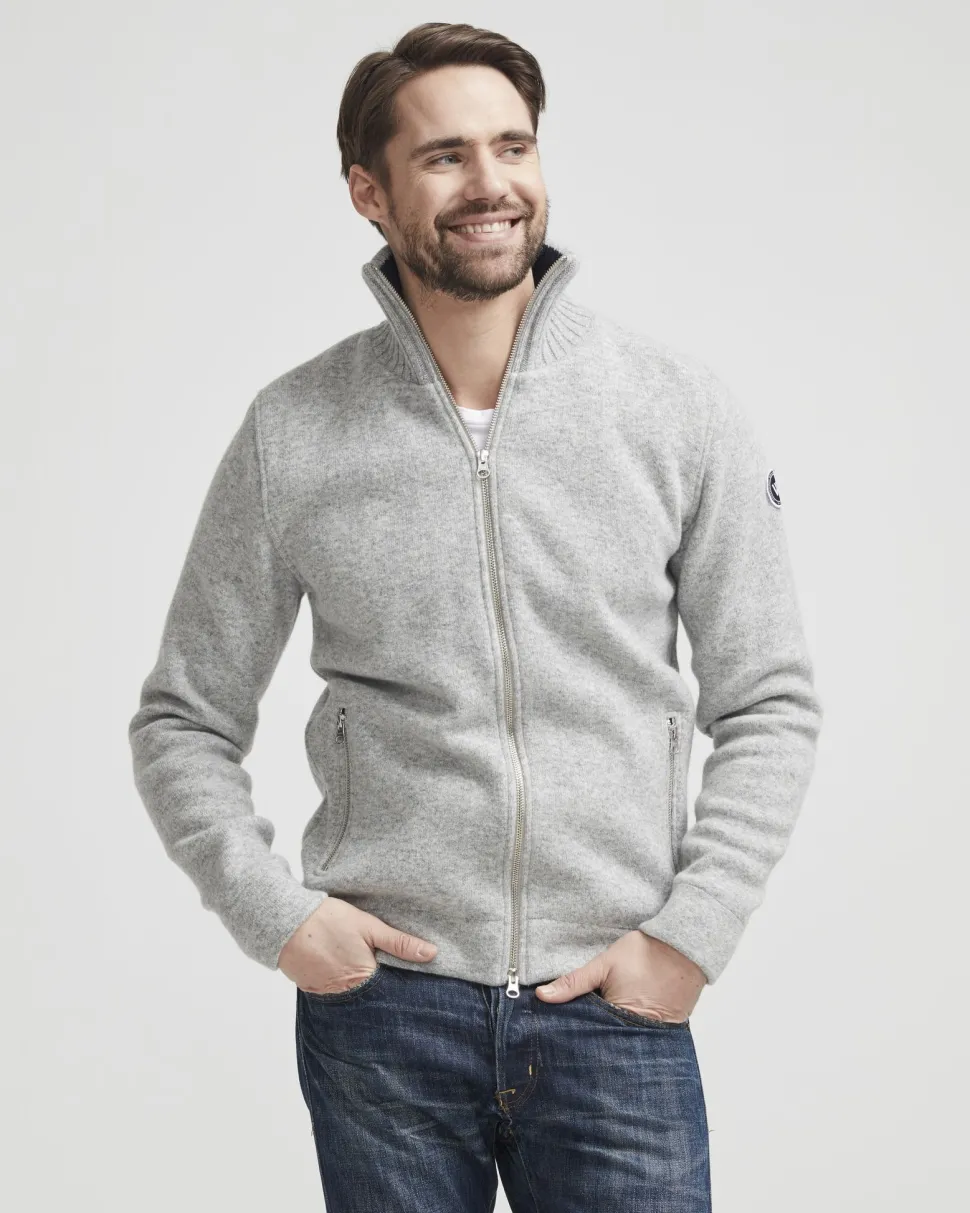 Holebrook Mans Zip Grijs Gemeleerd