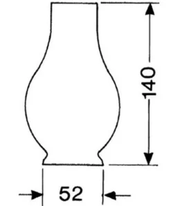Lampenglas voor DHR Hutslingerlamp/Captain's lamp
