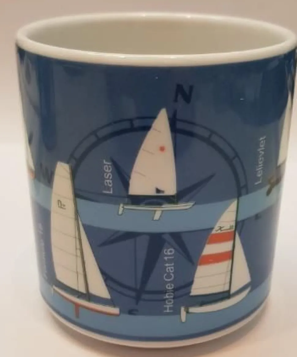 Porseleinen Mok Open Zeilbootjes Set