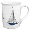 Porseleinen Mok Zeilboot blauw