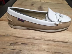 Sebago Janet Suede/leer beige/wit