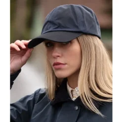 Stallington Wax cap leren klep navy