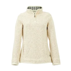 Weird Fish Aria 1/4 zip ecru