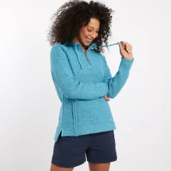 Weird Fish geranium 1/4 zip classic macaroni sweatshirt cyaan