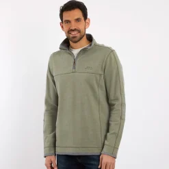 Weird Fish Kendall 1/4 zip safari